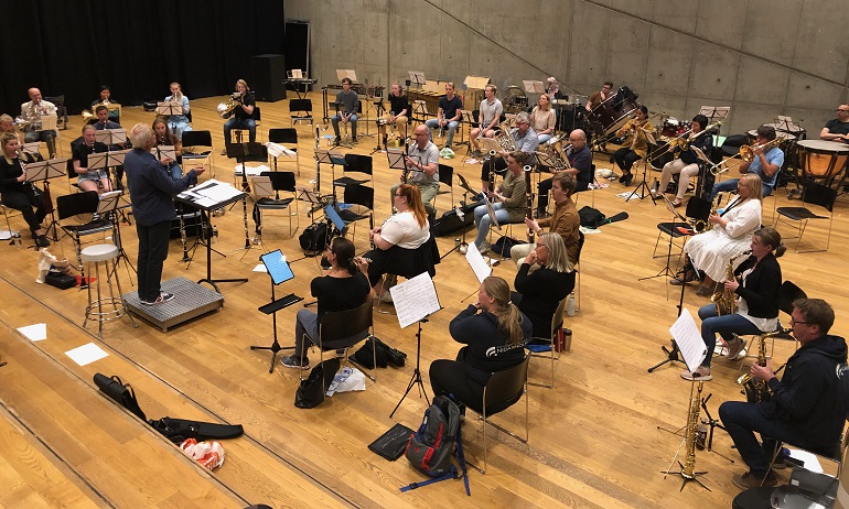 Musikkforeningen Nidarholms første øving 2020. Foto: Nidarholm